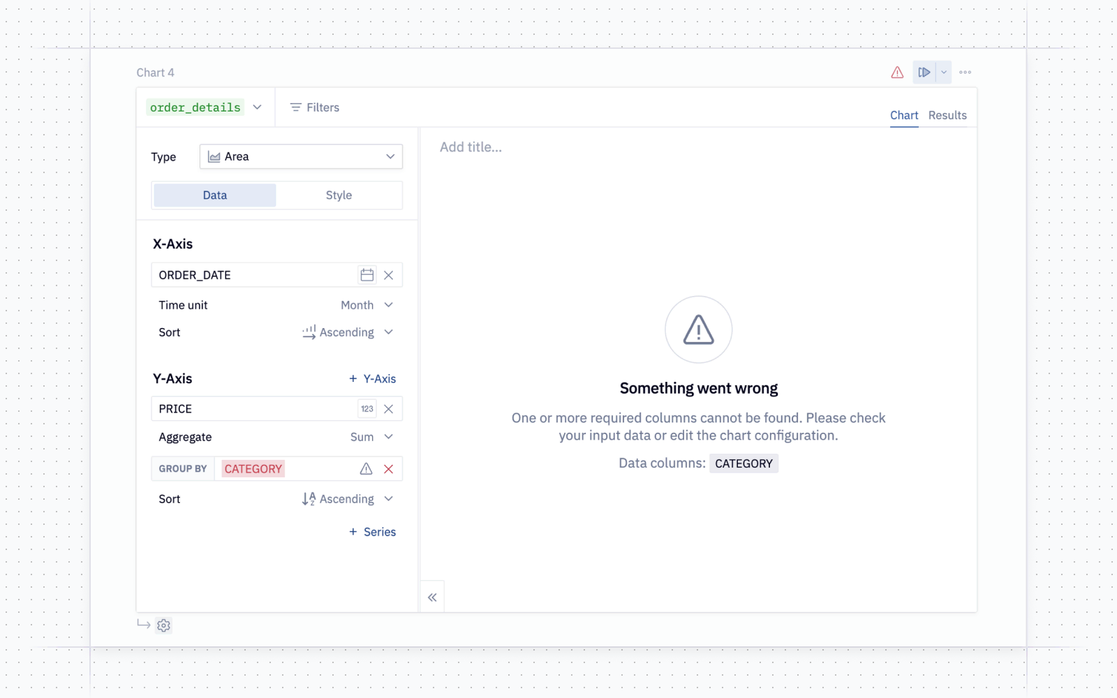 Improved chart cell error state