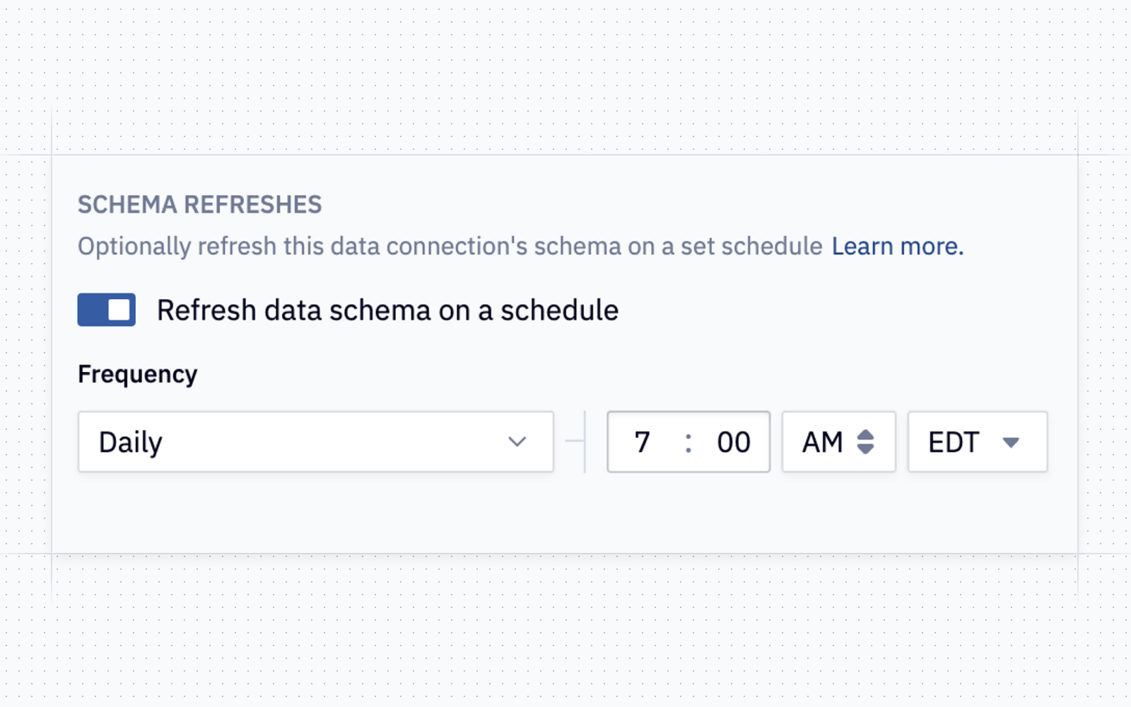 The new schema refresh options