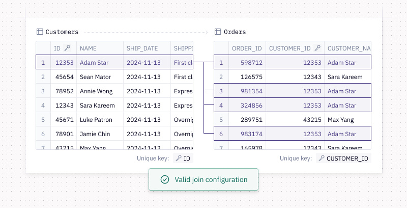 One-to-many and many-to-many no-code joins