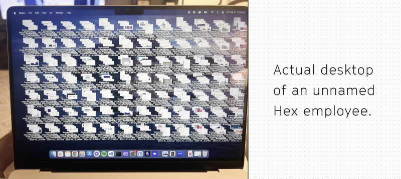 Actual desktop of Hex employee