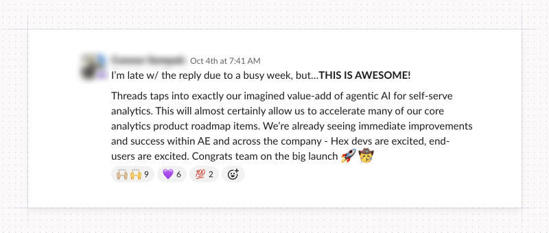User feedback on Threads