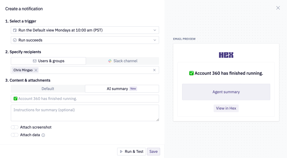 Summarize your scheduled runs