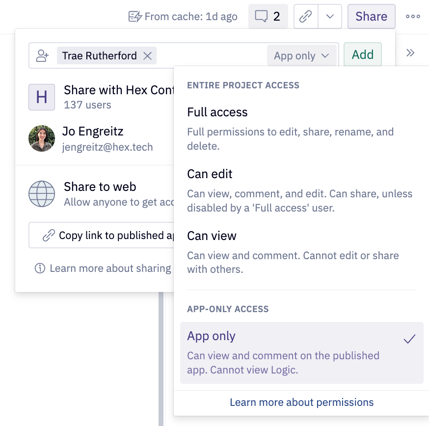 Publish and share Apps | Learn | Hex Technologies