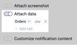 Attach a CSV data export