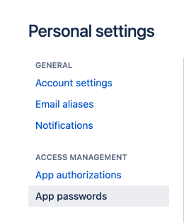 Select App passwords