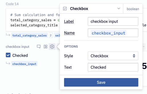 Checkbox Input Cell