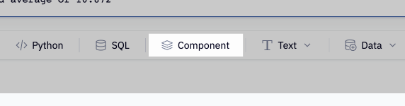 Adding a component from the Add Cell bar