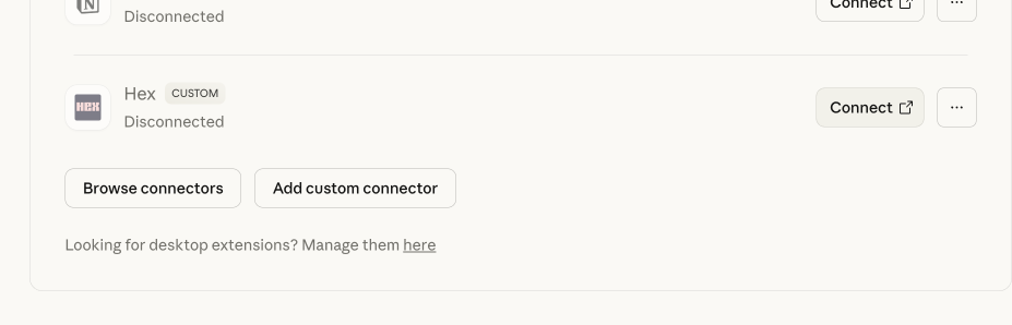 Add Hex MCP URL