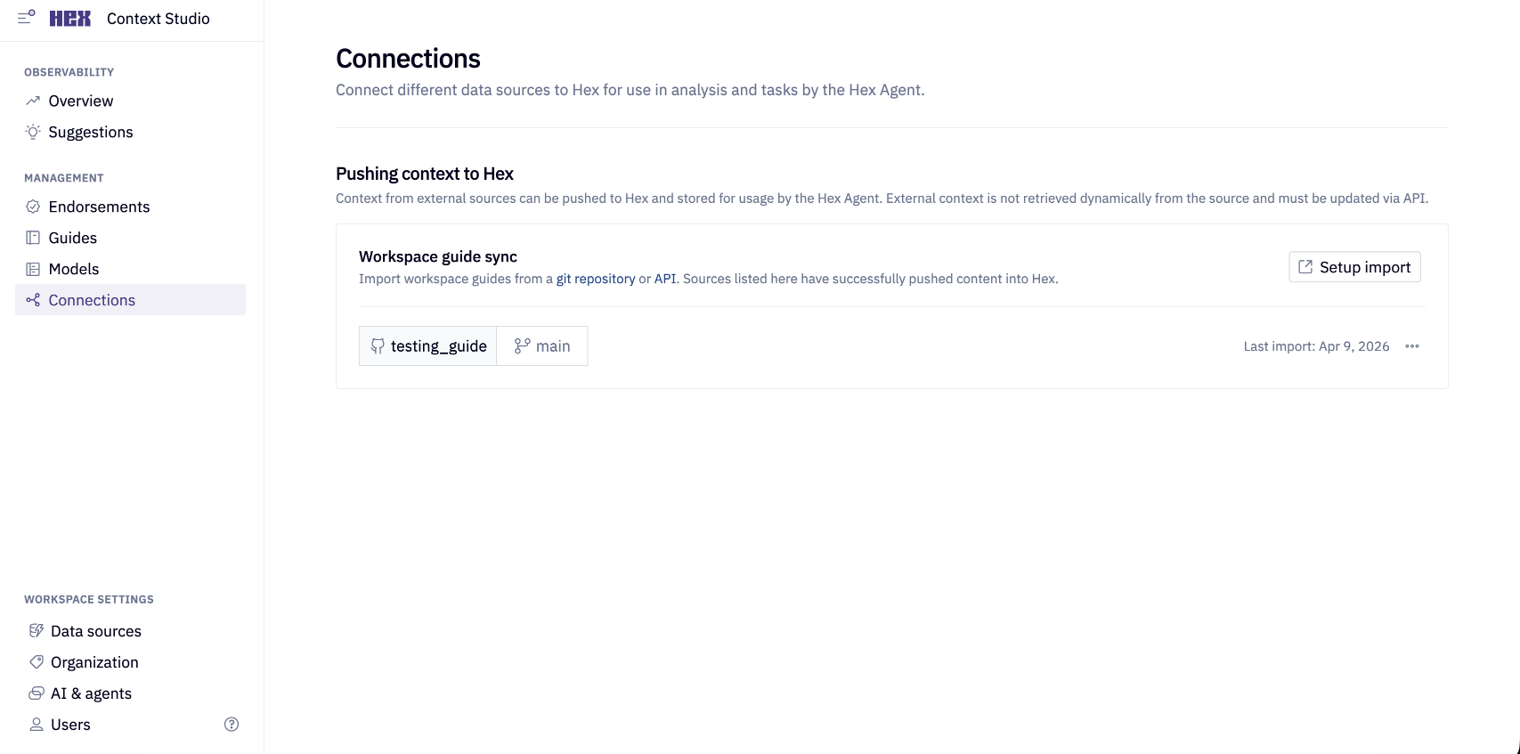 Connecting Github to the context studio