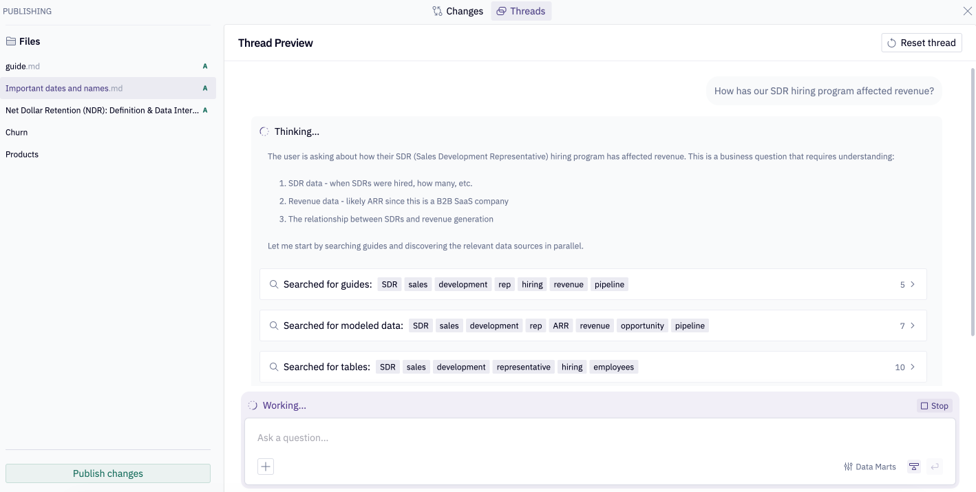 Test a thread in the workbench
