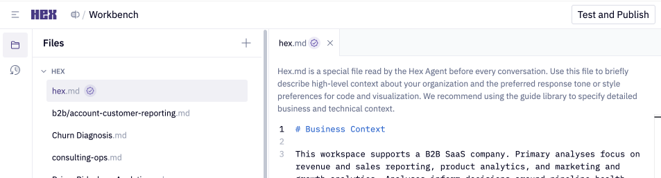 Workspace context file in the Workbench