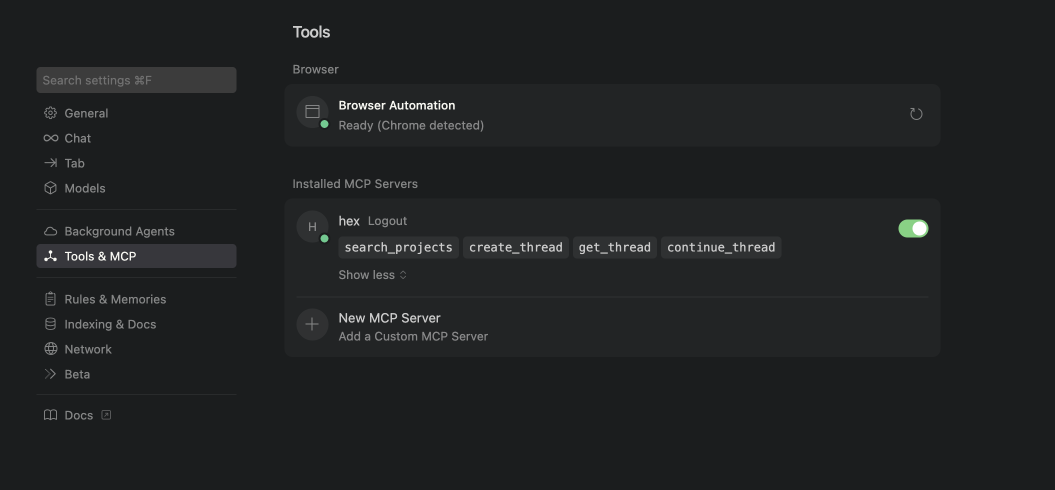 Specify tool permissions in Cursor