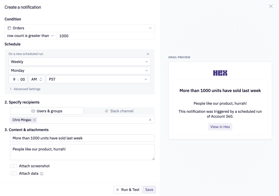 Customize notification content