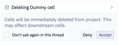 Confirm that cells can be deleted safely