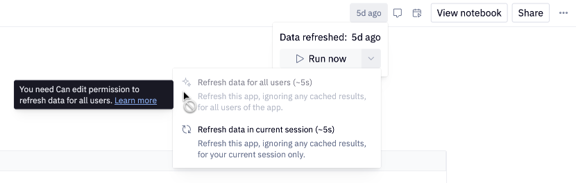 Users without Can Edit permission cannot refresh results for all users
