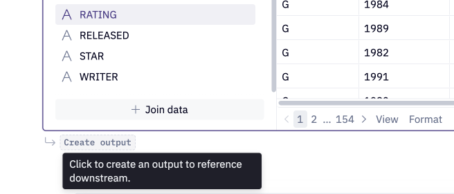 Emit a dataframe from an Explore cell