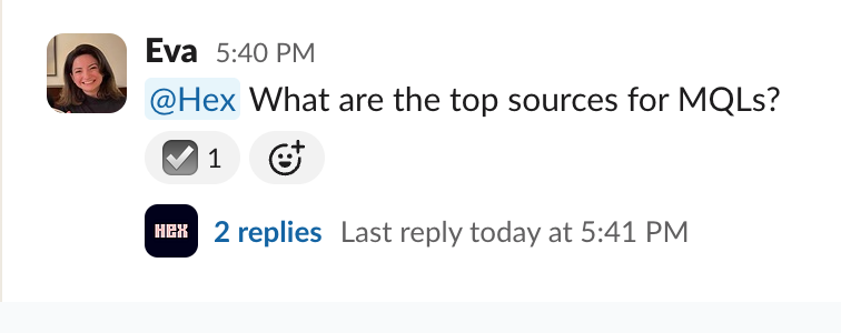 Hex Agent in Slack | Learn | Hex Technologies