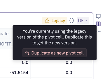 Duplicating a legacy pivot as a new pivot.