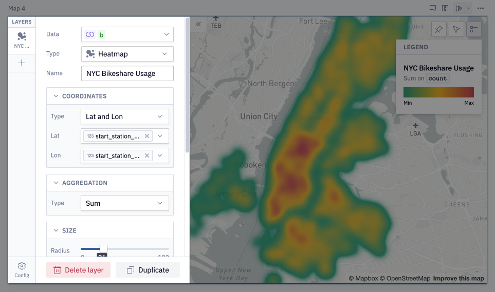 Map cell configuration options