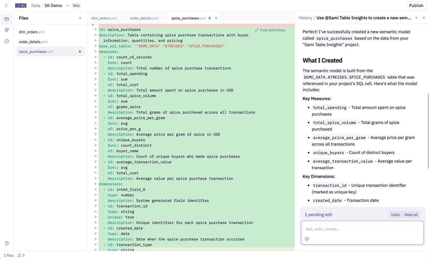 Semantic modeling agent