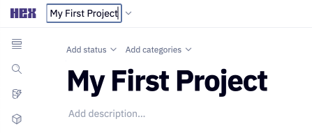 naming a Hex project 'My first project'