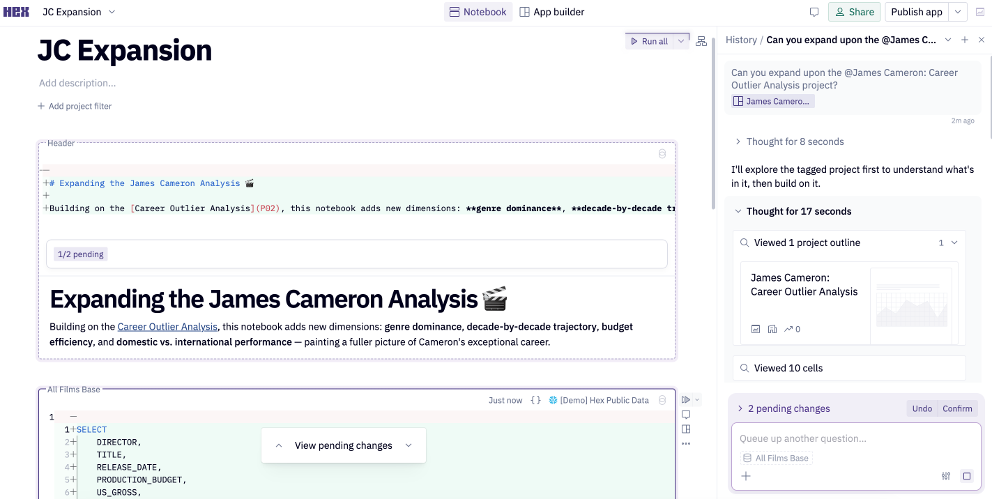 Tag a project in to use it as context