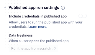 Disabling credential sharing in apps means they must be run from scratch.