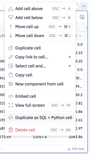 Ejecting a pivot cell as Python + SQL