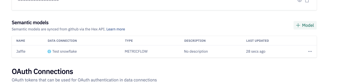 Check the semantic model in Hex