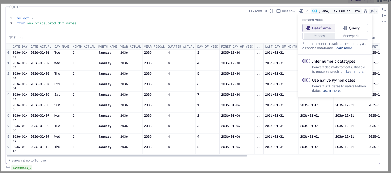 SQL cells are fully featured SQL IDEs