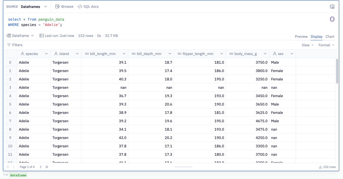 Result of SQL query being displayed in a table cell