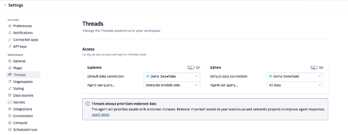 Enabling settings