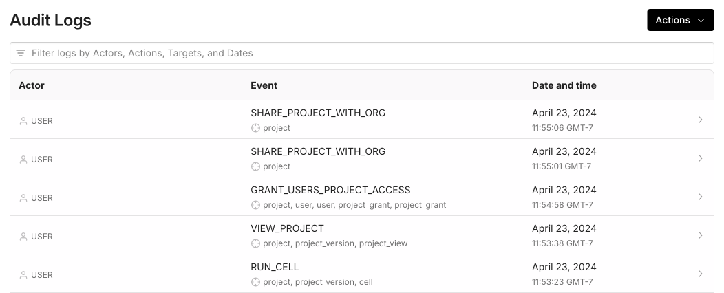 View audit logs in browser through WorkOS.