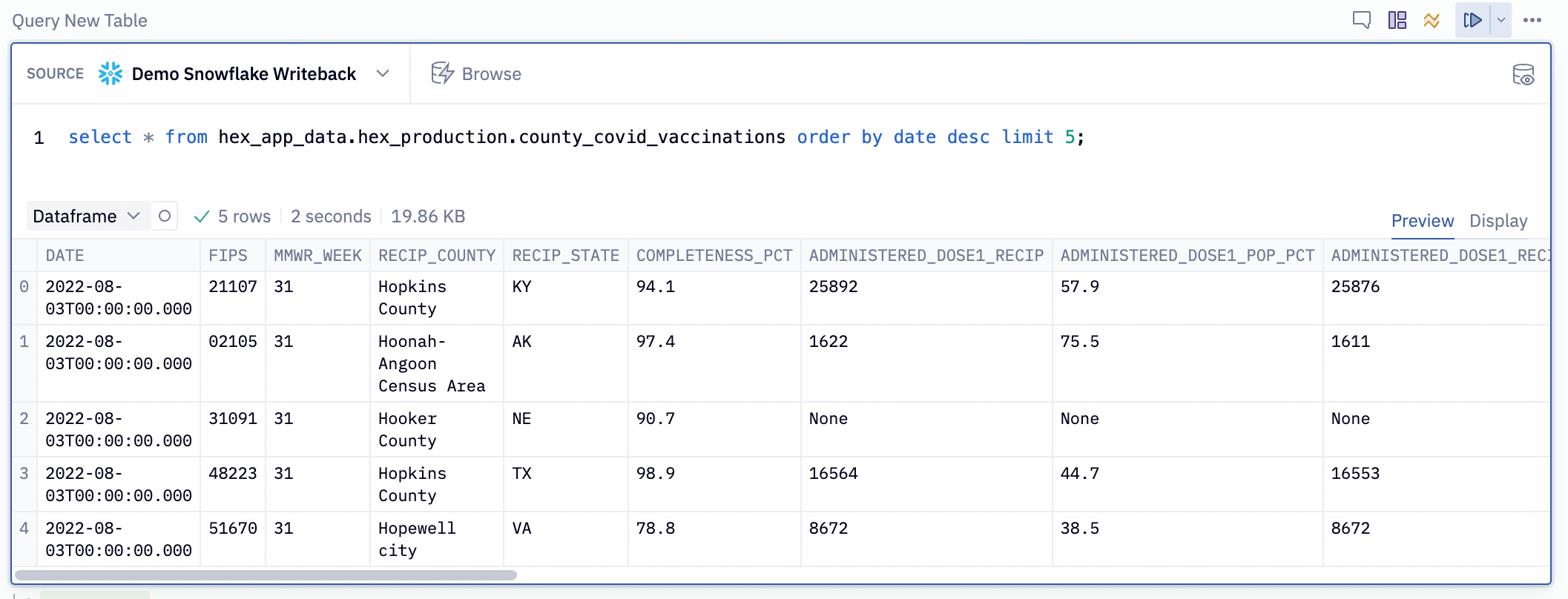 Writeback to your database | Learn | Hex Technologies