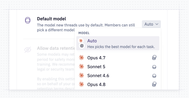 admins can set the default model
