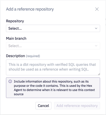 Connecting to reference repositories