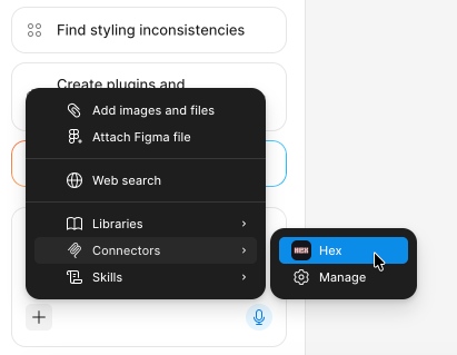 Add the Hex connector in Figma