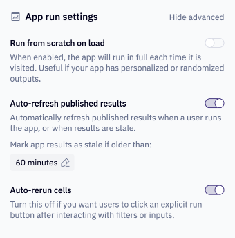 Advanced settings