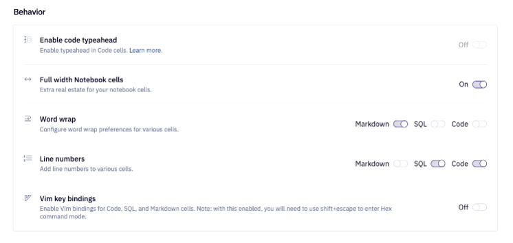 Customize your workspace behavior