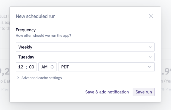 Create a scheduled run