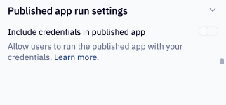 Sharing OAuth credentials in the published app