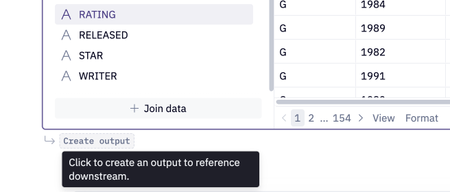 Emit a dataframe from a Chart cell