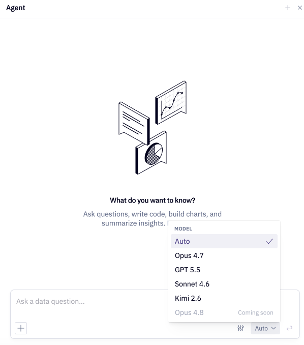 The Model & Effort Picker in the Notebook agent prompt bar