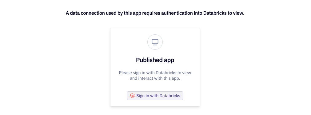 Sign in prompt when a published app requires the viewer to authenticate