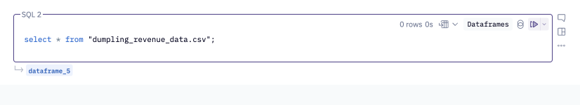 Query a file by name in the SQL cell