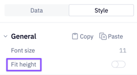 Enable scrollable charts in the Style tab