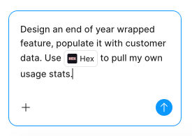 Use the Hex connector in Figma by mentioning @Hex in chat