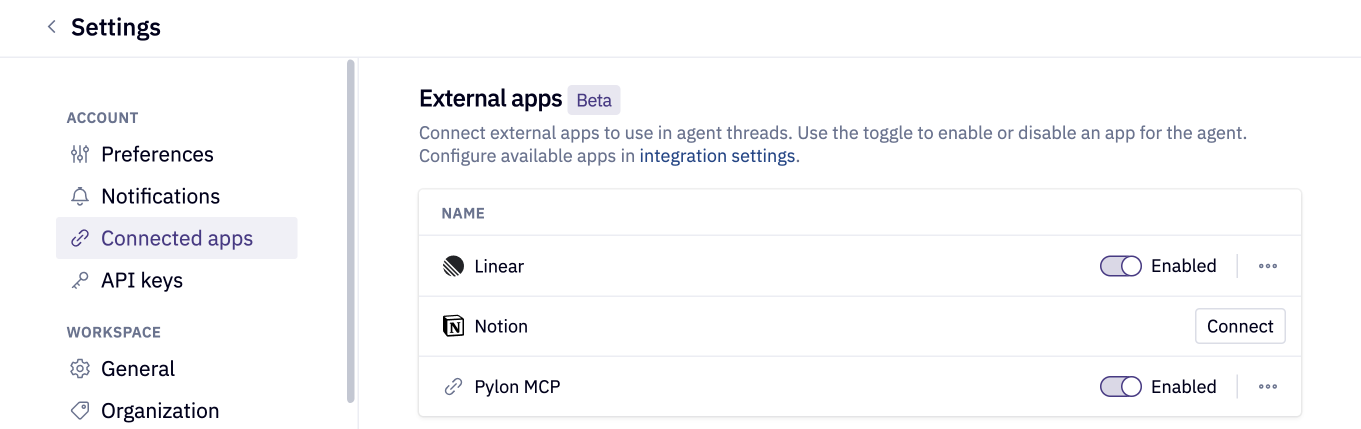 User connects to MCP