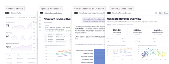 Hex surfaces for working with data — Context Studio, agentic notebooks, conversational self-serve, and data apps